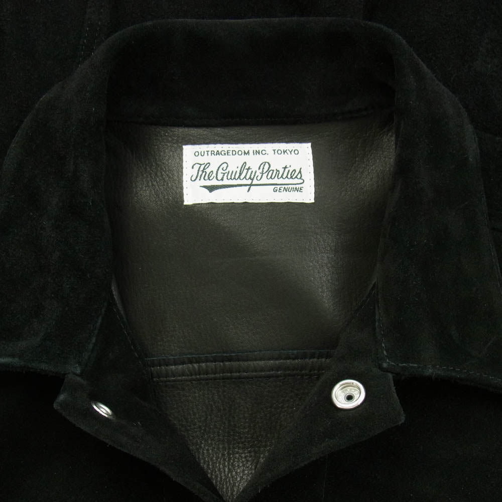 WACKO MARIA ワコマリア SUEDE LEATHER TRUCKER JACKET スエード レザー トラッカー ジャケット ブラック系 M【中古】