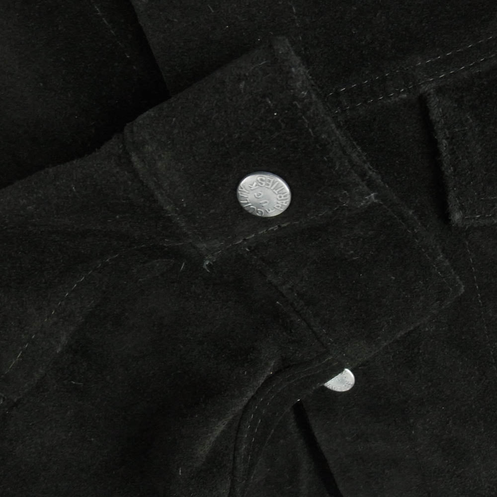 WACKO MARIA ワコマリア SUEDE LEATHER TRUCKER JACKET スエード レザー トラッカー ジャケット ブラック系 M【中古】