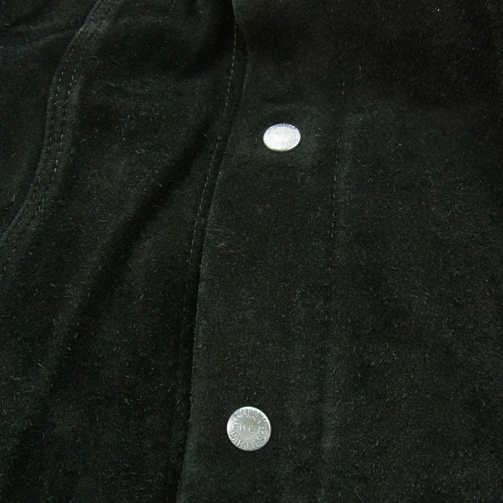 WACKO MARIA ワコマリア SUEDE LEATHER TRUCKER JACKET スエード レザー トラッカー ジャケット ブラック系 M【中古】