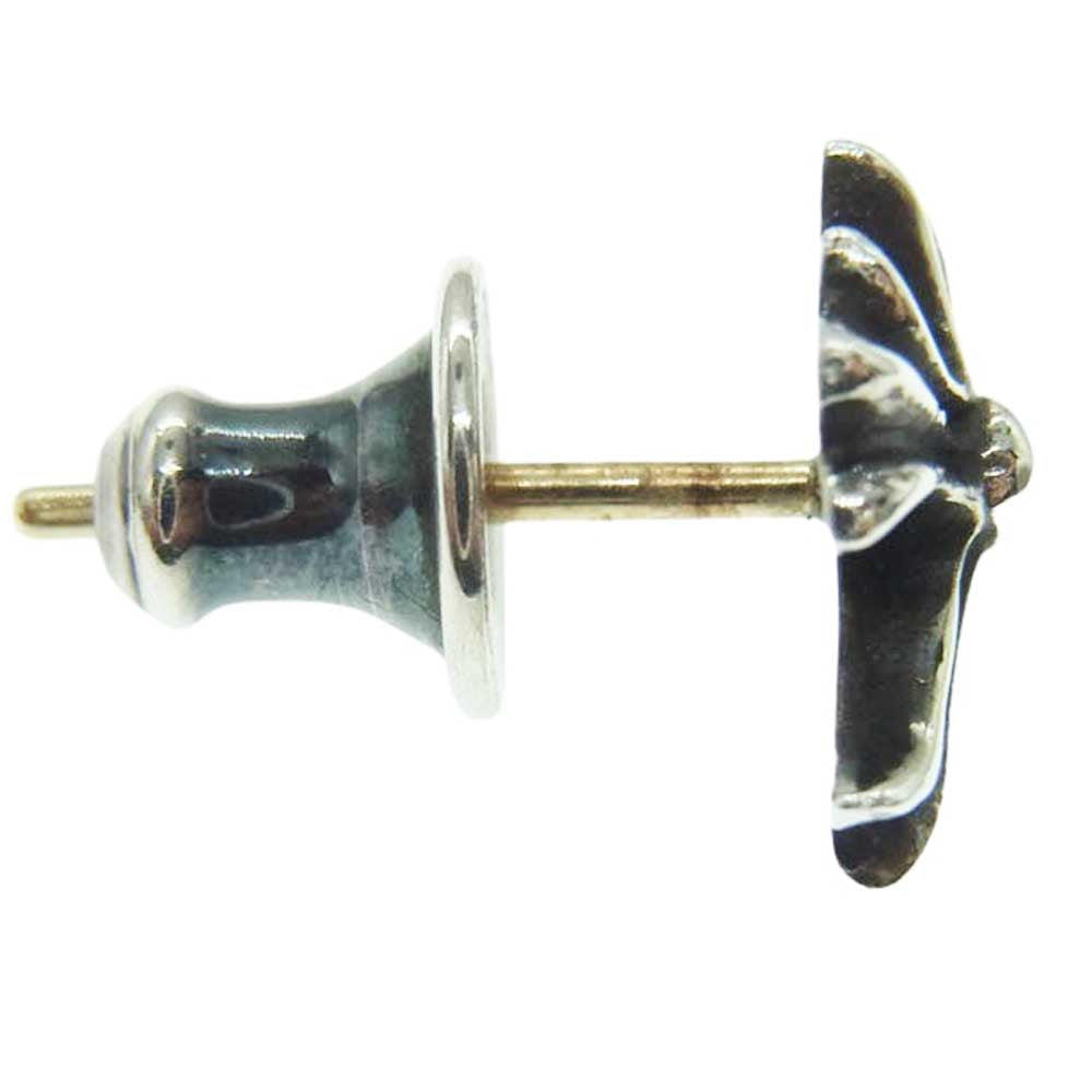 CHROME HEARTS クロムハーツ（原本無） No2 CH CRS CH CHクロス スタッド ピアス シルバー系【中古】