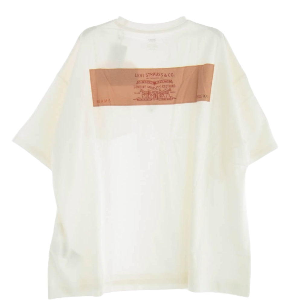 Levi's リーバイス × BEAMS ビームス SUPER WIDE LOGO T-SHIRT Ｔシャツ ホワイト系 XL【新古品】【未使用】【中古】