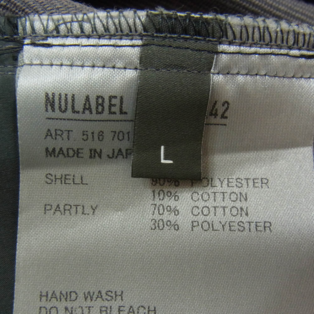 ニューレーベル WORK DRESS TROUSERS ワークドレストラウザーズ パンツ スラックス グレー系 L【中古】