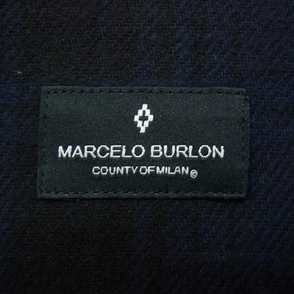 マルセロ バーロン GMGA037E18841D52 CHECK LS SHIRT チェック柄 長袖 シャツ ネイビー系 XL【中古】
