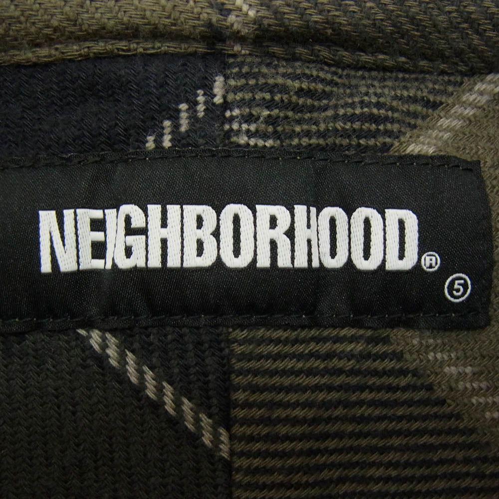 NEIGHBORHOOD ネイバーフッド 22SS 221ARNH-SHM01 L/S SHIRTS ヘビーネル チェック柄 長袖 シャツ カーキ系 XL【中古】