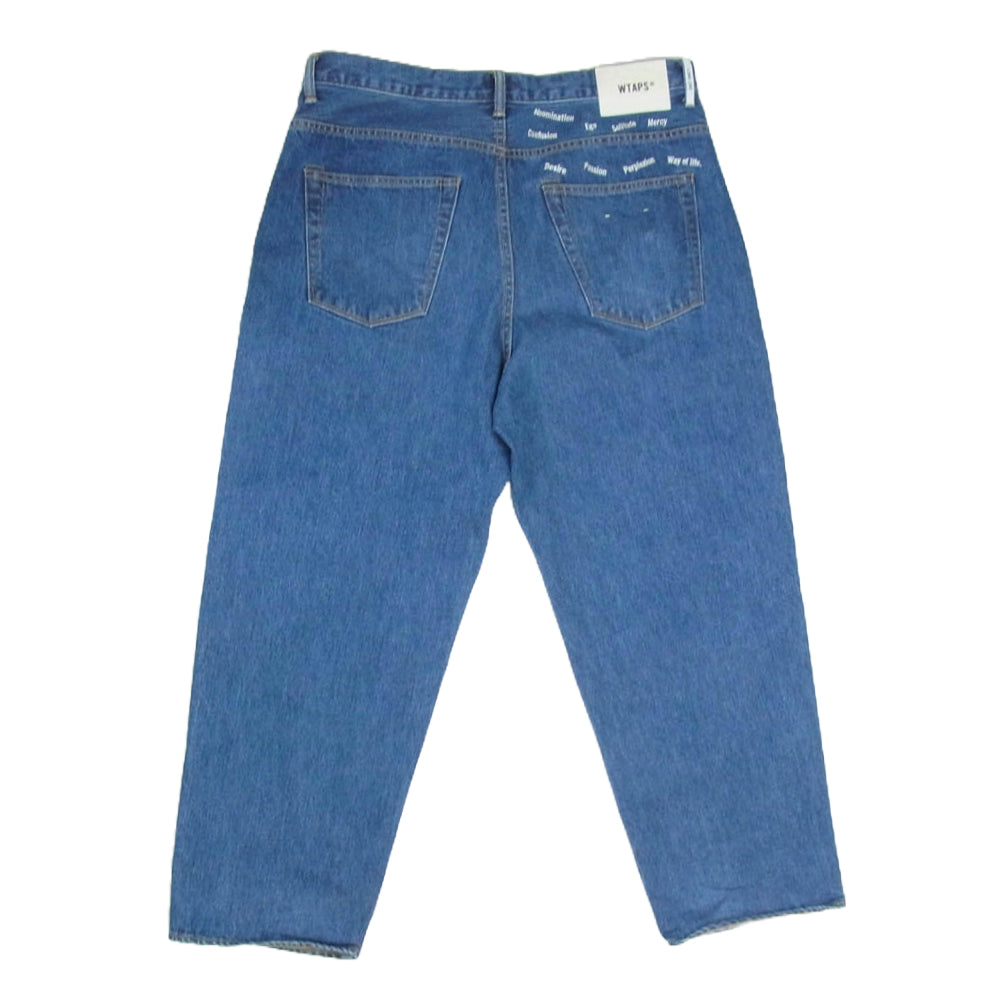 WTAPS ダブルタップス 242WVDT-PTM02 BLUES STRAIGHT TROUSERS  COTTON. DENIM ストーンバイオブリーチ加工 デニム パンツ ジーンズ インディゴブルー系 X04【中古】