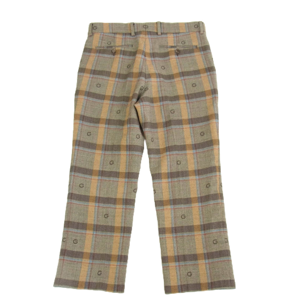 GUCCI グッチ 680704 ZAHLM Gチェック柄 ウール パンツ ブラウン系 48 ブラウン系 48【中古】