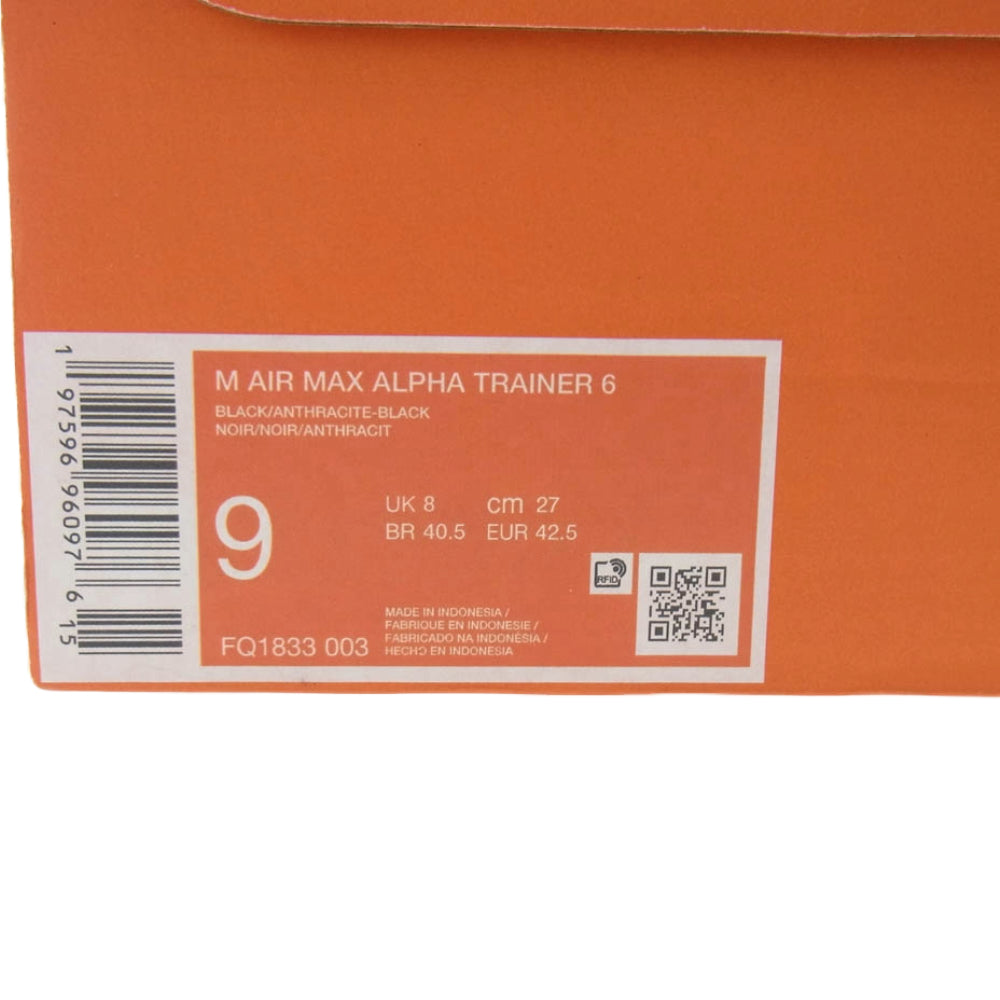 NIKE ナイキ FQ1833-003 AIR MAX ALPHA TRAINER 6 エア マックス アルファ トレーナー ブラック系 27cm【美品】【中古】