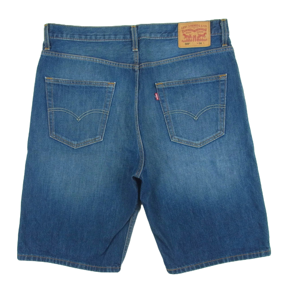 Levi's リーバイス 569 Loose Fit Denim Shorts ルーズフィット デニム ショーツ ハーフ ショート パンツ インディゴブルー系 W36【美品】【中古】