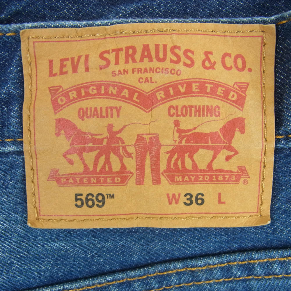 Levi's リーバイス 569 Loose Fit Denim Shorts ルーズフィット デニム ショーツ ハーフ ショート パンツ インディゴブルー系 W36【美品】【中古】