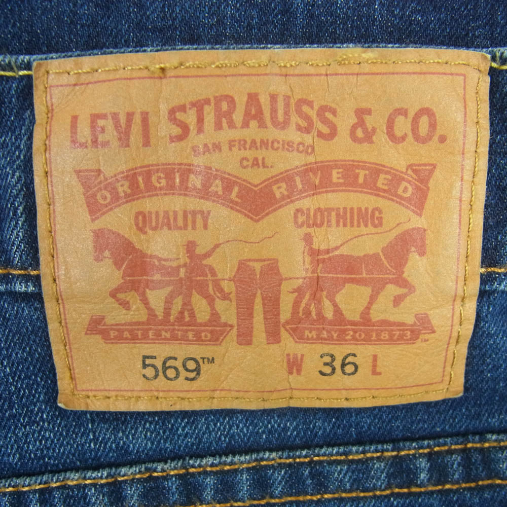 Levi's リーバイス 569 Loose Fit Denim Shorts ルーズフィット デニム ショーツ ハーフ ショート パンツ インディゴブルー系 W36【美品】【中古】