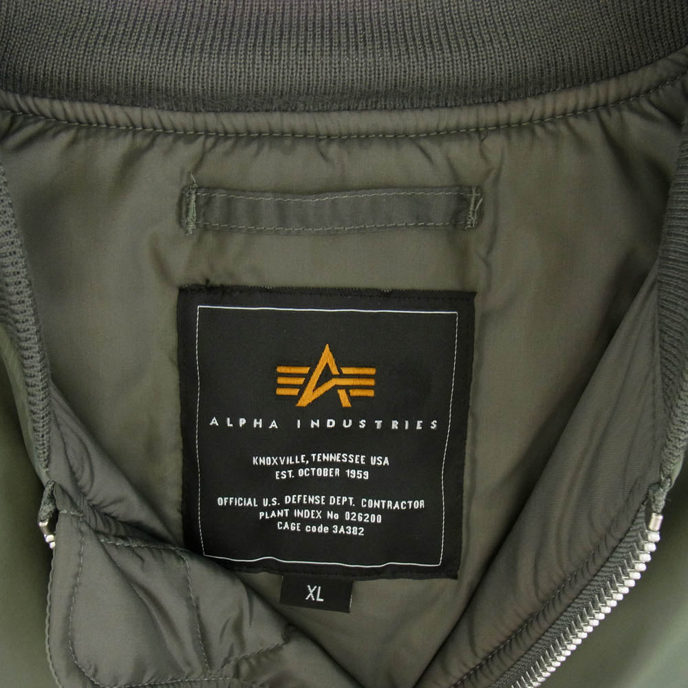 ALPHA アルファ 24AW TA0720 INDUSTRIES MA-1 ライト フライト ジャケット カーキ系 XL【中古】