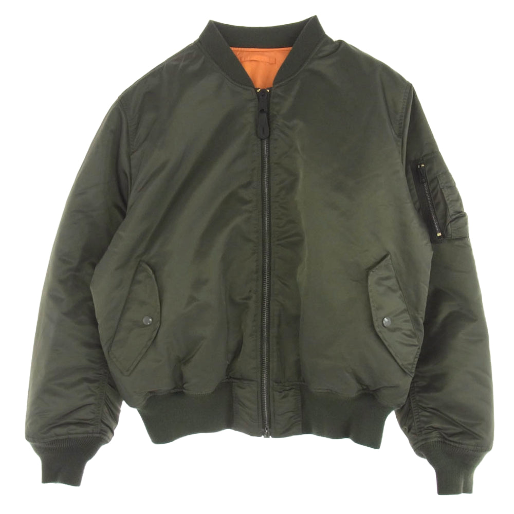 ALPHA アルファ AF/615-37901 0615-00-573-8335 INDUSTRIES JACKET FLYER'S MAN INTERMEDIATE MA-1 KNOXVILLE TN.U.S.A アメリカ空軍 フライトジャケット グリーン リバーシブル 軍物 ミリタリー メンズ アウター カーキ系 XL【中古】