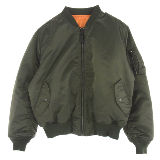 ALPHA アルファ AF/615-37901 0615-00-573-8335 INDUSTRIES JACKET FLYER'S MAN INTERMEDIATE MA-1 KNOXVILLE TN.U.S.A アメリカ空軍 フライトジャケット グリーン リバーシブル 軍物 ミリタリー メンズ アウター カーキ系 XL【中古】