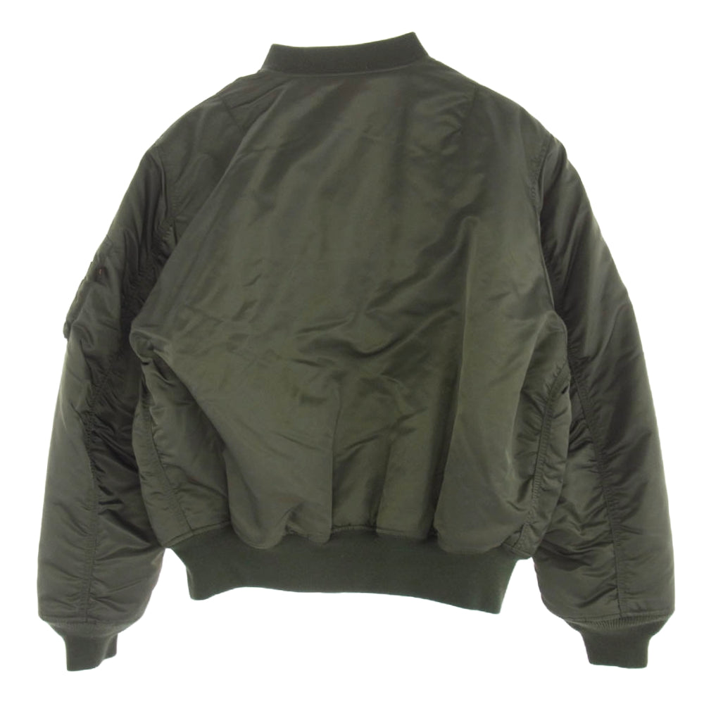 ALPHA アルファ AF/615-37901 0615-00-573-8335 INDUSTRIES JACKET FLYER'S MAN INTERMEDIATE MA-1 KNOXVILLE TN.U.S.A アメリカ空軍 フライトジャケット グリーン リバーシブル 軍物 ミリタリー メンズ アウター カーキ系 XL【中古】