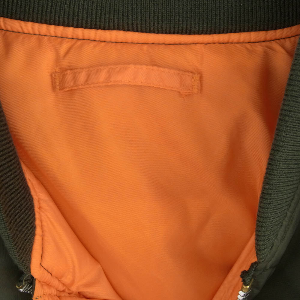 ALPHA アルファ AF/615-37901 0615-00-573-8335 INDUSTRIES JACKET FLYER'S MAN INTERMEDIATE MA-1 KNOXVILLE TN.U.S.A アメリカ空軍 フライトジャケット グリーン リバーシブル 軍物 ミリタリー メンズ アウター カーキ系 XL【中古】