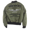 VANSON バンソン TVS2407W 肘当て 肩パッド付き MA-1 フライトボンバー ジャケット ブルゾン カーキ系 XL【中古】