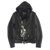 schott ショット 7823950106 503HDT HOODED ONESTAR フードワンスター レザー フルジップ パーカー ライダース ジャケット ブラック系 38【中古】