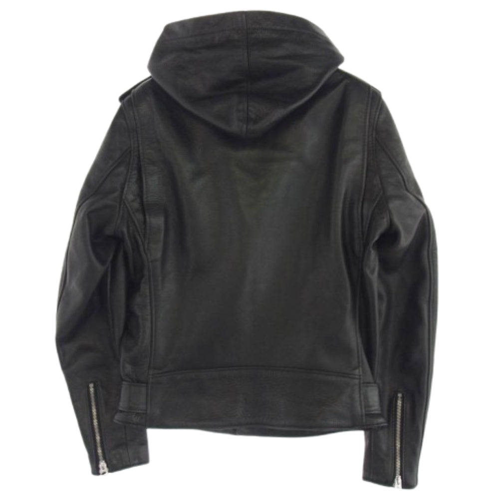 schott ショット 7823950106 503HDT HOODED ONESTAR フードワンスター レザー フルジップ パーカー ライダース ジャケット ブラック系 38【中古】