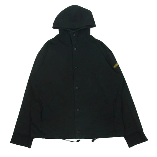 Y's Yohji Yamamoto ワイズ ヨウジヤマモト MQ-T09-024 アーム ロゴワッペン ボタンダウン フーデッド ジャケット パーカー ブラック系 サイズ表記なし【中古】