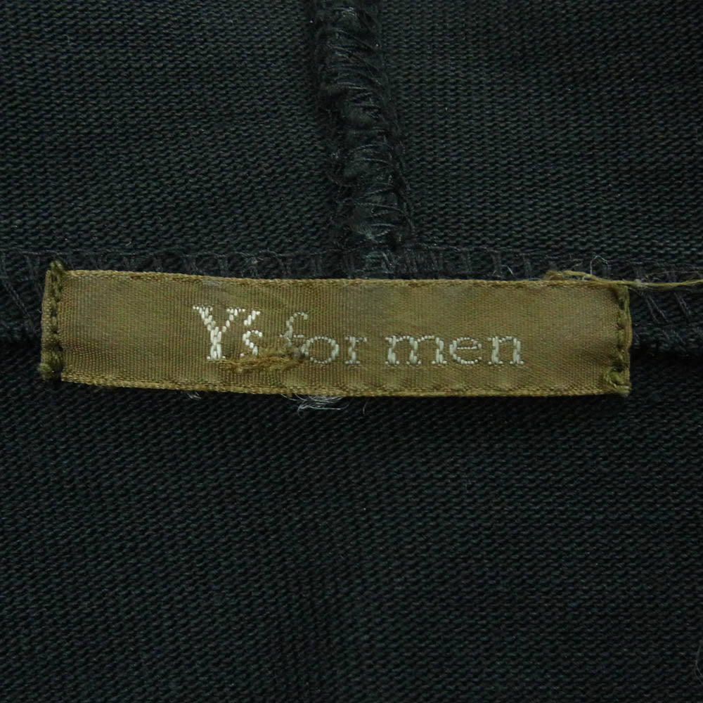 Y's Yohji Yamamoto ワイズ ヨウジヤマモト MQ-T09-024 アーム ロゴワッペン ボタンダウン フーデッド ジャケット パーカー ブラック系 サイズ表記なし【中古】