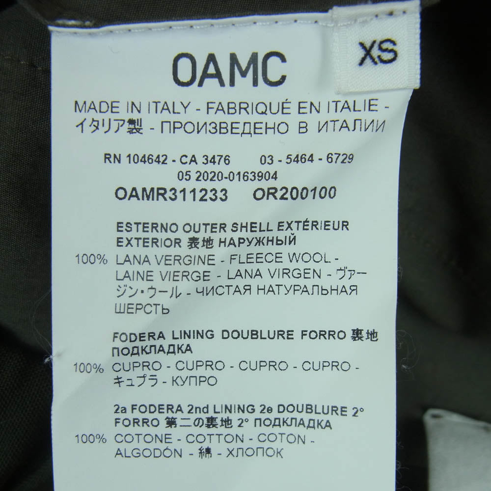 OAMC オーエーエムシー OAMR311233 CROPPED DRAWCORD PANT ウール クロップド ドローコード パンツ ダークグリーン系 XS【中古】