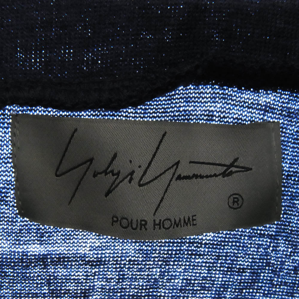 Yohji Yamamoto POUR HOMME ヨウジヤマモトプールオム HO-T09-171 WRINKLED TURTLE LONG SLEEVE タートルネック ウール ロングスリーブ カットソー 長袖 ネイビー系 3【中古】