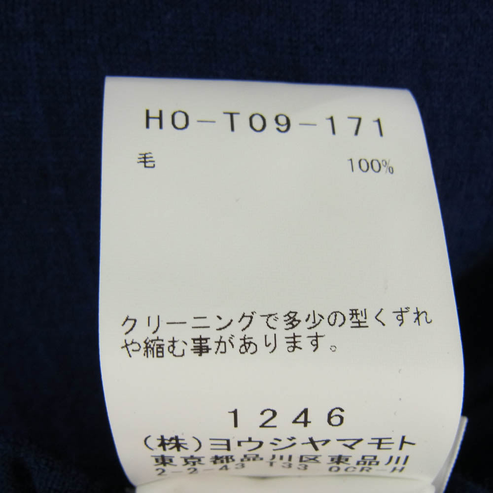 Yohji Yamamoto POUR HOMME ヨウジヤマモトプールオム HO-T09-171 WRINKLED TURTLE LONG SLEEVE タートルネック ウール ロングスリーブ カットソー 長袖 ネイビー系 3【中古】