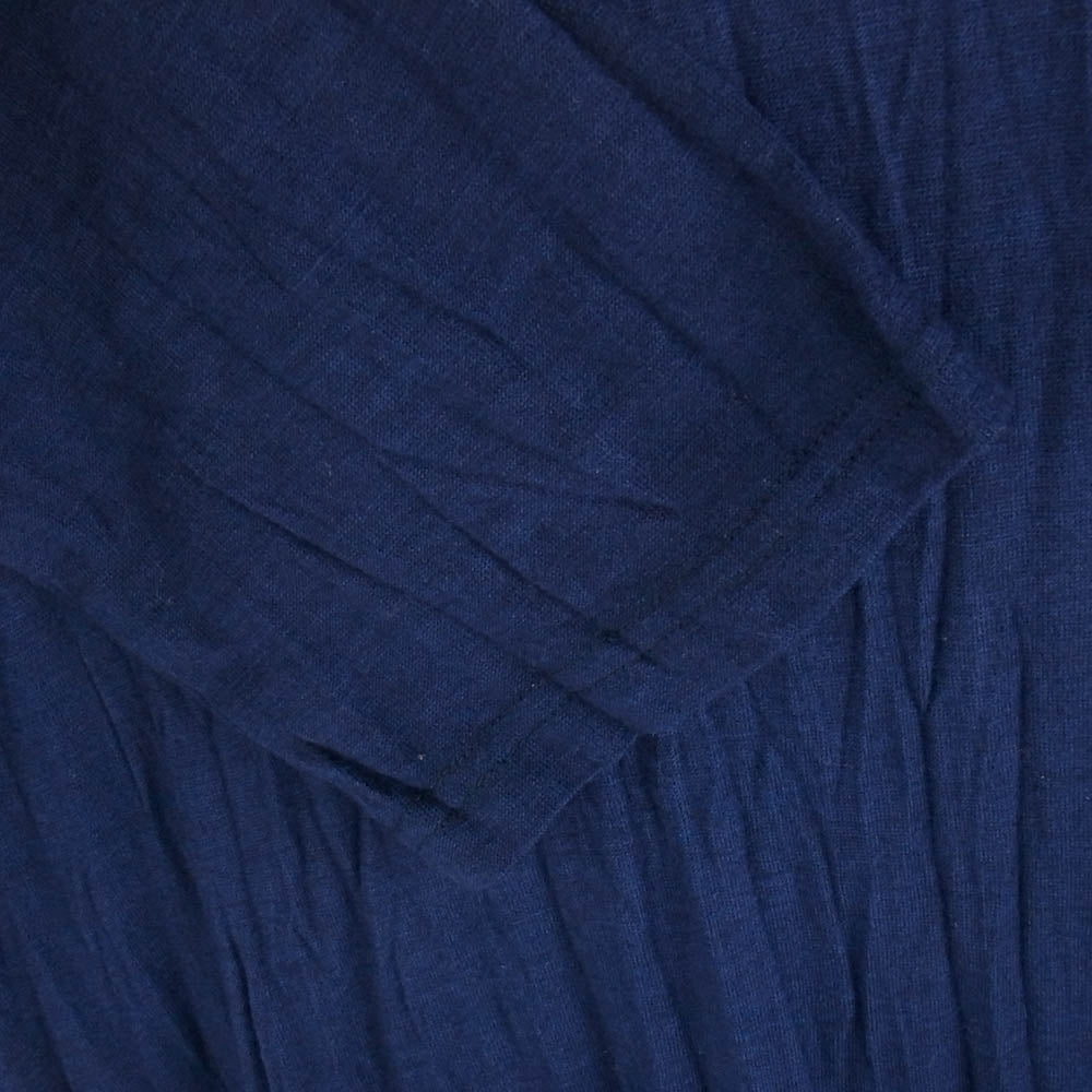 Yohji Yamamoto POUR HOMME ヨウジヤマモトプールオム HO-T09-171 WRINKLED TURTLE LONG SLEEVE タートルネック ウール ロングスリーブ カットソー 長袖 ネイビー系 3【中古】