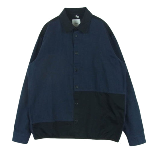 OAMC オーエーエムシー 20SS OAMQ600884 OQ241500A Cascade Panel Shirt カスケード パネル シャツ ジャケット 長袖 ダークネイビー系 ブラック系 S【中古】