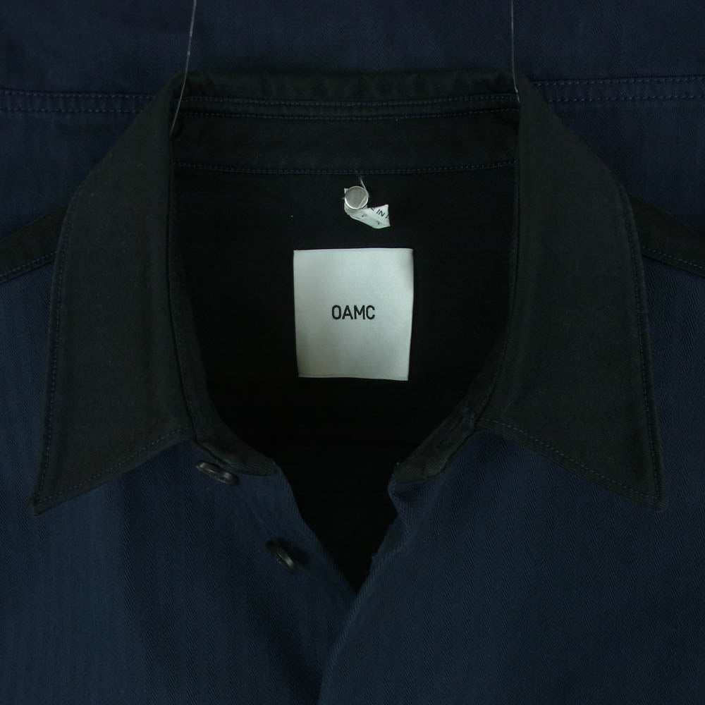 OAMC オーエーエムシー 20SS OAMQ600884 OQ241500A Cascade Panel Shirt カスケード パネル シャツ ジャケット 長袖 ダークネイビー系 ブラック系 S【中古】