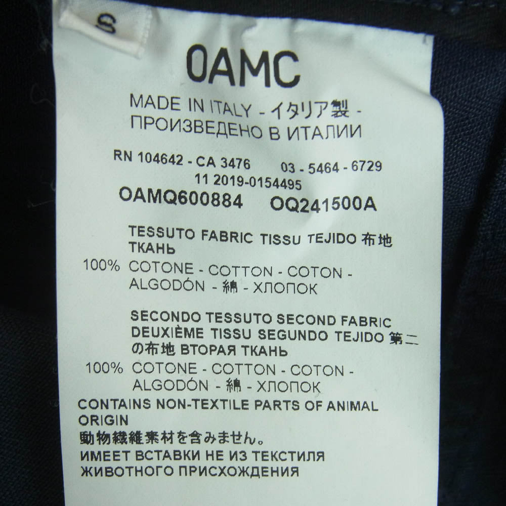 OAMC オーエーエムシー 20SS OAMQ600884 OQ241500A Cascade Panel Shirt カスケード パネル シャツ ジャケット 長袖 ダークネイビー系 ブラック系 S【中古】