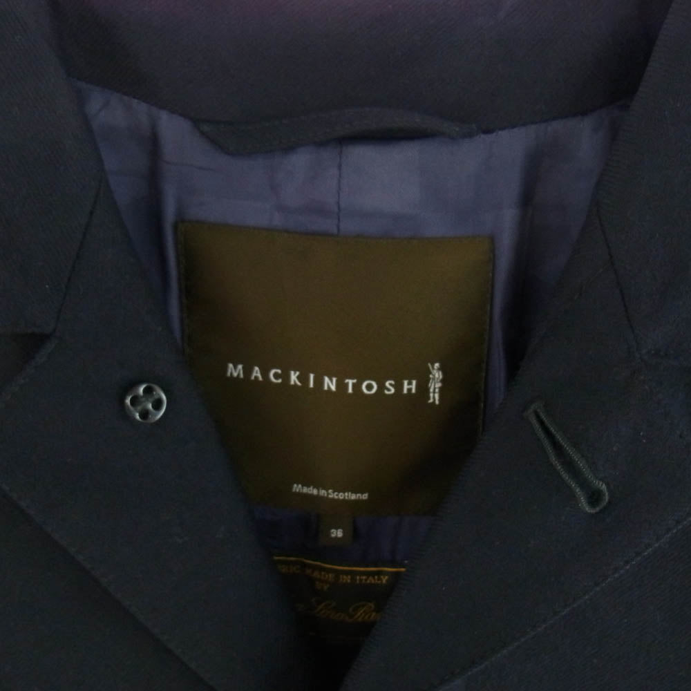 Mackintosh マッキントッシュ 英国製 Loro Piana ロロ ピアーナ ウール ステンカラー コート ダークネイビー系 36【中古】