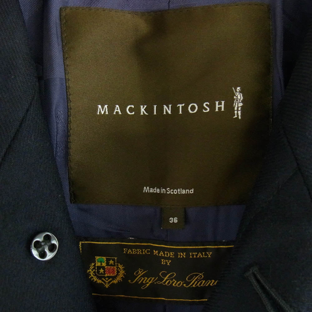 Mackintosh マッキントッシュ 英国製 Loro Piana ロロ ピアーナ ウール ステンカラー コート ダークネイビー系 36【中古】