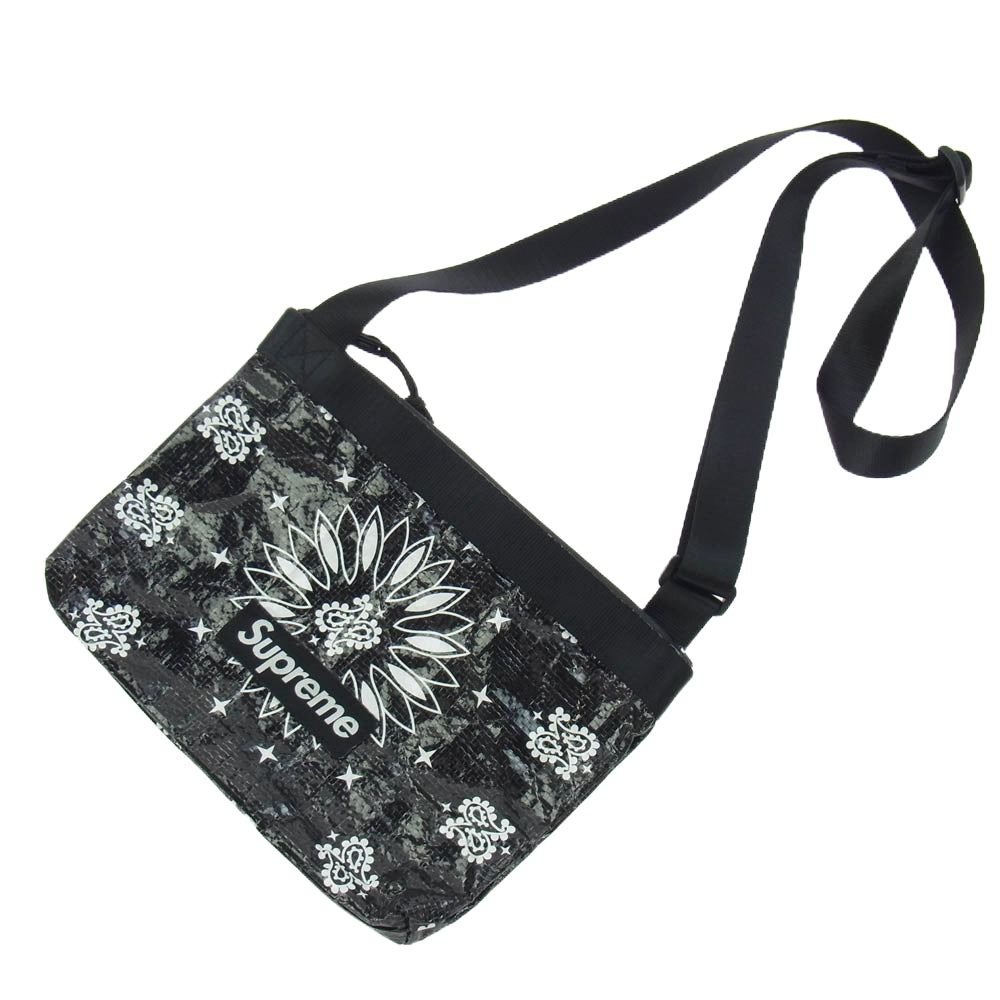 Supreme シュプリーム Bandana Tarp Side Bag バンダナ柄 ショルダーバッグ サコッシュ ブラック系【中古】