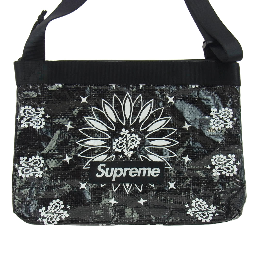 Supreme シュプリーム Bandana Tarp Side Bag バンダナ柄 ショルダーバッグ サコッシュ ブラック系【中古】
