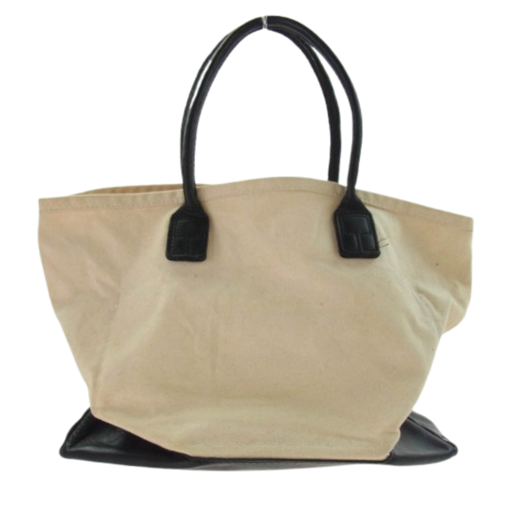 GLADHAND & Co. グラッドハンド × HERITAGE LEATHER ヘリテージレザー キャンバス レザー トートバッグ オフホワイト系【中古】