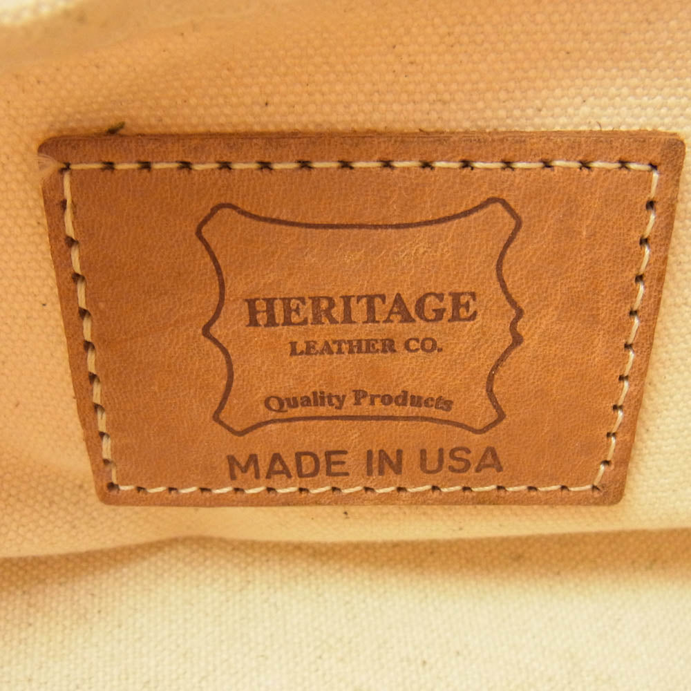GLADHAND & Co. グラッドハンド × HERITAGE LEATHER ヘリテージレザー キャンバス レザー トートバッグ オフホワイト系【中古】