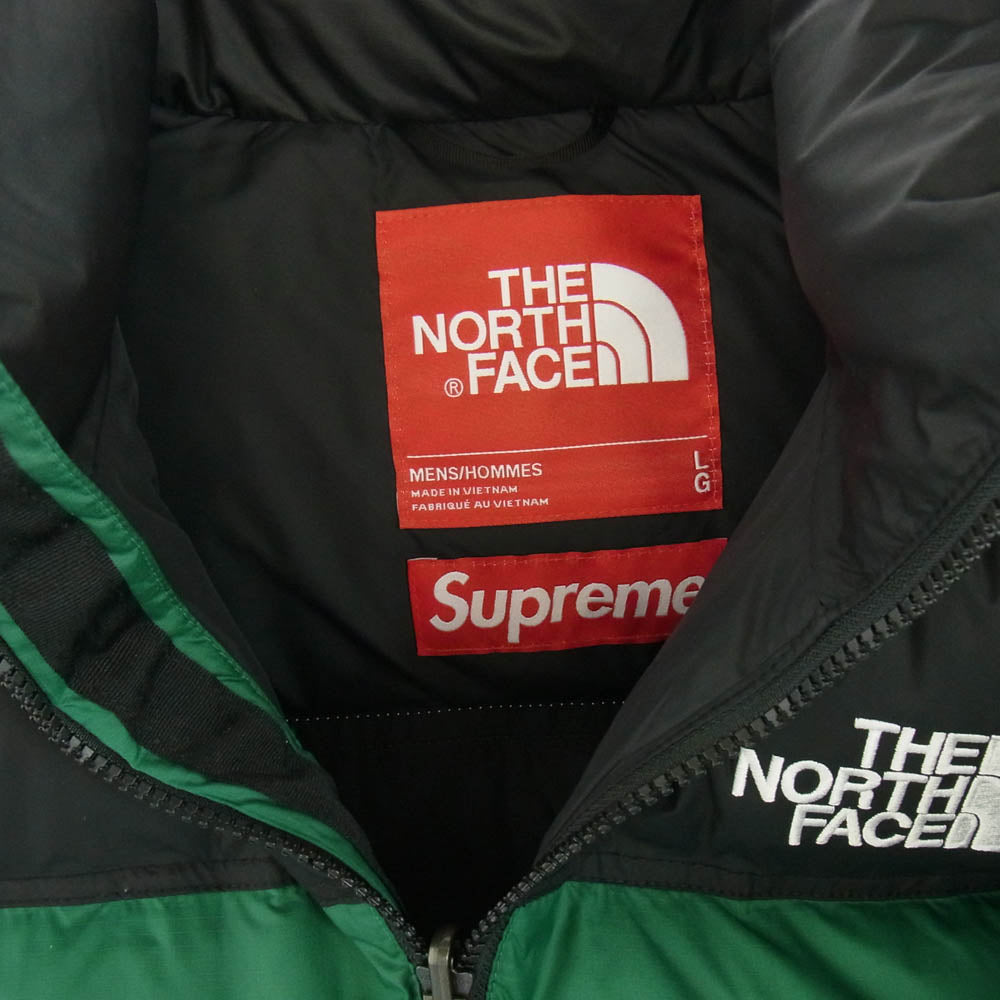 Supreme シュプリーム 24AW ND52402I × The North Face ノースフェイス Nuptse Jacket ヌプシ ダウン ジャケット バックパッチ付き グリーン系 ブラック系 L【中古】