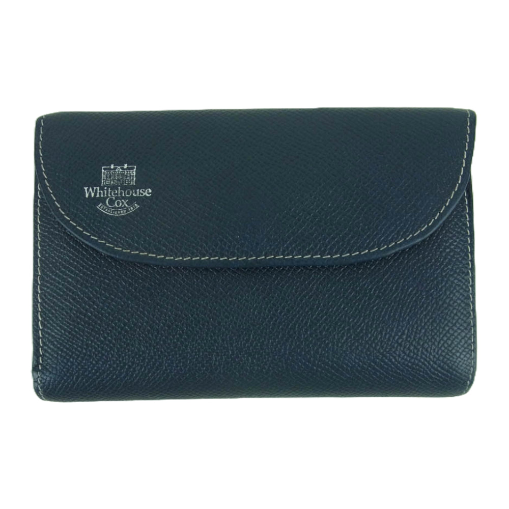 WHITE HOUSE COX ホワイトハウスコックス 3FOLD WALLET 3つ折り 財布 レザー ダークネイビー系【中古】