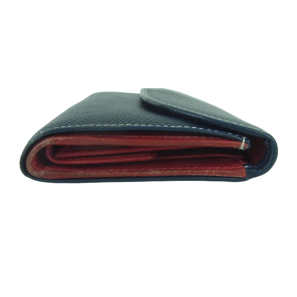 WHITE HOUSE COX ホワイトハウスコックス 3FOLD WALLET 3つ折り 財布 レザー ダークネイビー系【中古】