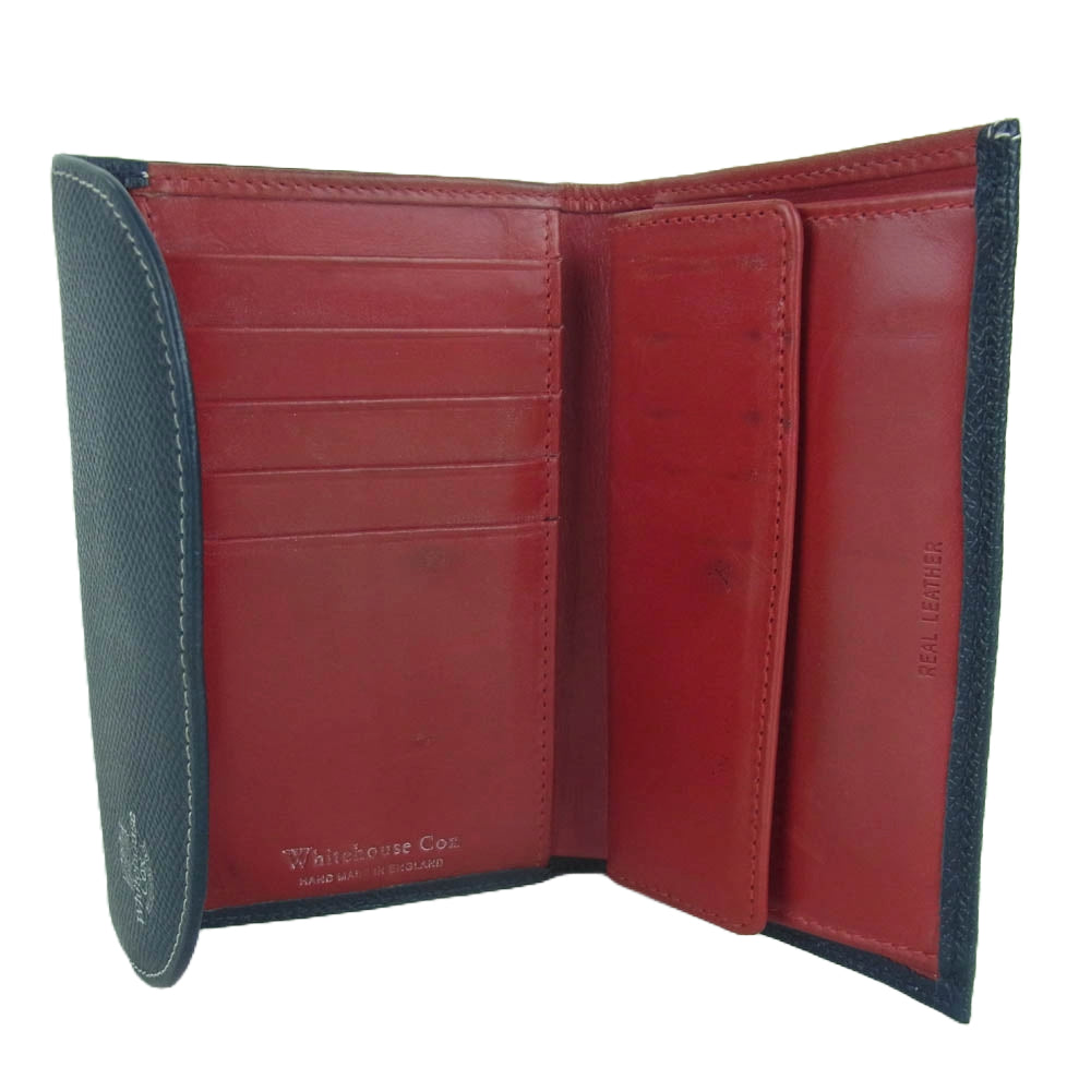 WHITE HOUSE COX ホワイトハウスコックス 3FOLD WALLET 3つ折り 財布 レザー ダークネイビー系【中古】
