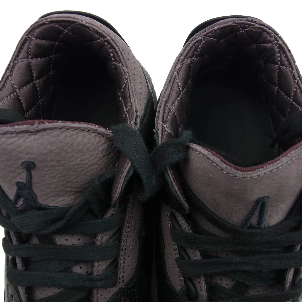NIKE AIR JORDAN ナイキ ジョーダン FZ4811-001 × A Ma Maniere Women's Air Jordan 3 Retro OG SP AJ3 アママニエール ウィメンズ エアジョーダン レトロ スニーカー ブラック系 フラットピューター系 28cm【中古】