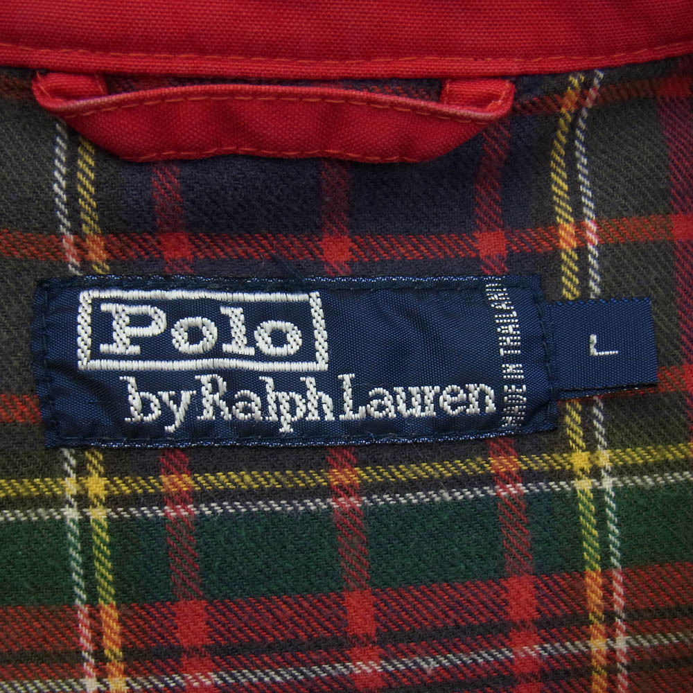 POLO RALPH LAUREN ポロ・ラルフローレン ポニー刺繍 スイングトップ ジップアップ 裏地チェック ジャケット レッド系 L【中古】