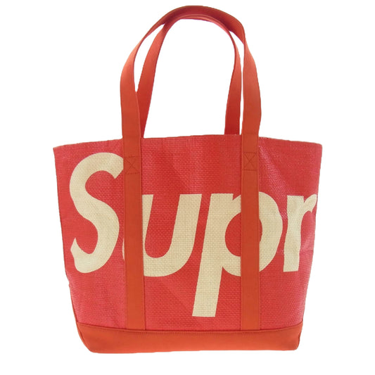 Supreme シュプリーム 20SS RAFFIA TOTE BAG ラフィア トート バッグ レッド系【中古】