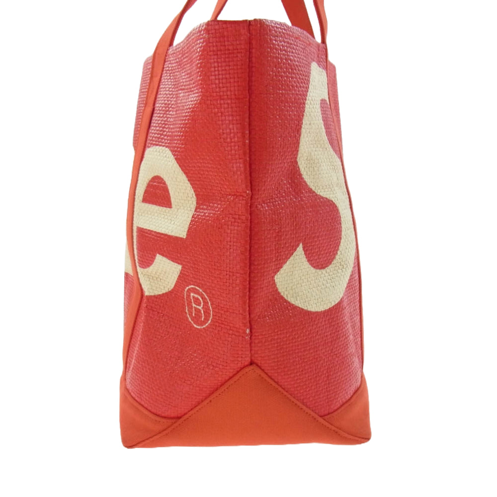 Supreme シュプリーム 20SS RAFFIA TOTE BAG ラフィア トート バッグ レッド系【中古】