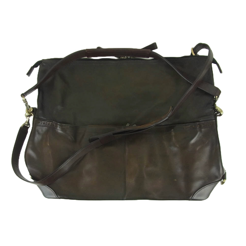 ユハク レザー ショルダー バッグ ダークブラウン系【中古】