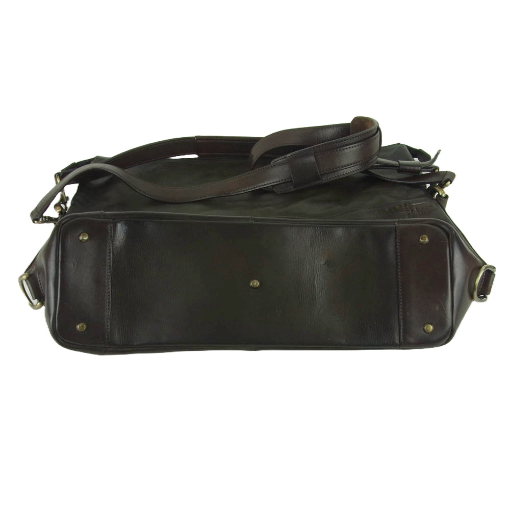 ユハク レザー ショルダー バッグ ダークブラウン系【中古】