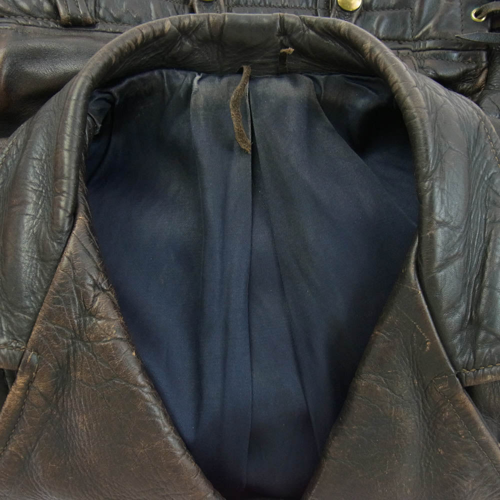 LANGLITZ LEATHERS ラングリッツレザーズ 50s 60s コロンビア  ホースハイド ダブルライダース レザージャケット 初期型 2ndタイプ CROWN スプリング ジッパー 黒茶系 黒茶系【中古】