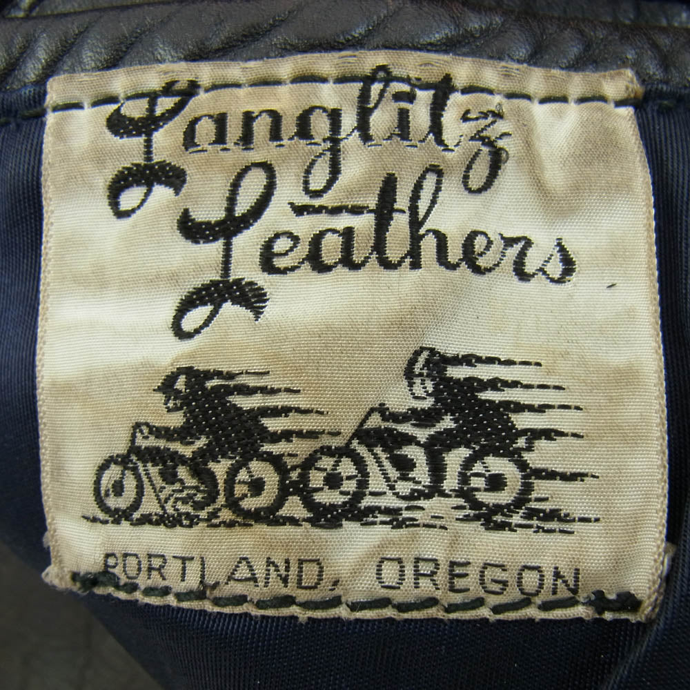 LANGLITZ LEATHERS ラングリッツレザーズ 50s 60s コロンビア  ホースハイド ダブルライダース レザージャケット 初期型 2ndタイプ CROWN スプリング ジッパー 黒茶系 黒茶系【中古】