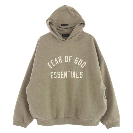 FEAR OF GOD フィアオブゴッド ESSENTIALS エッセンシャルズ 8312-343-2207 ロゴ フリース フーディー パーカー ブラウン系 L【中古】